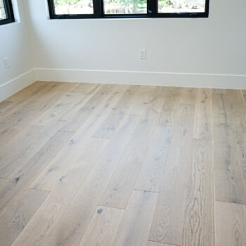 White Oak floor in bedroom installation by GWH Flooring in Wimberley, Central Texas