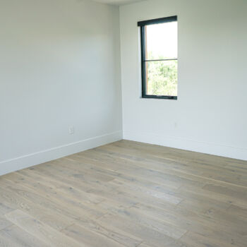White Oak floor in bedroom installation by GWH Flooring in Wimberley, Central Texas