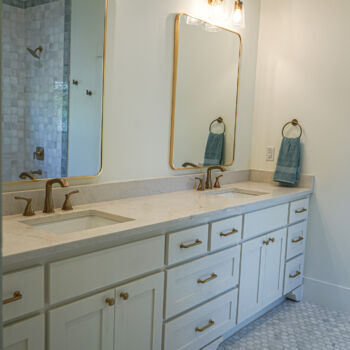 bathroom floor tile, and countertops installed by GWH Flooring store in Wimberley