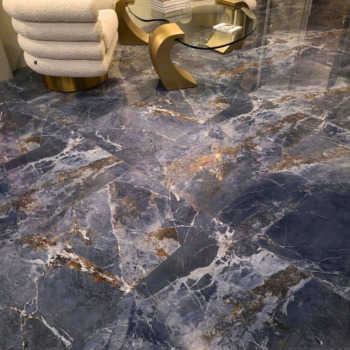 Blue Deco Vita marble look tile for lobby floor